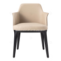 Italian minimalist rice white leather single Sophie chairs